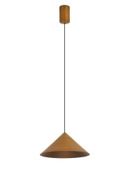 M9452  Cono 24cm Single Pendant, 10W LED, 3000K, Triac Dimmable, Leather Brown